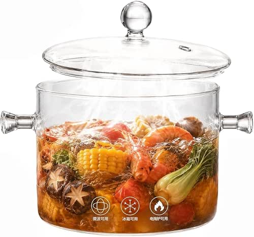 Clear Glass Potpourri Simmer Pot and Cookware for Cooking Stews
