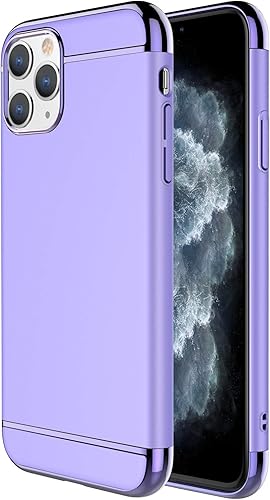 RORSOU - Carcasa para iPhone 11 Pro Max, 3 en 1, ultrafina y delgada, superficie mate antideslizante con marco galvanizado para iPhone 11 Pro Max de
