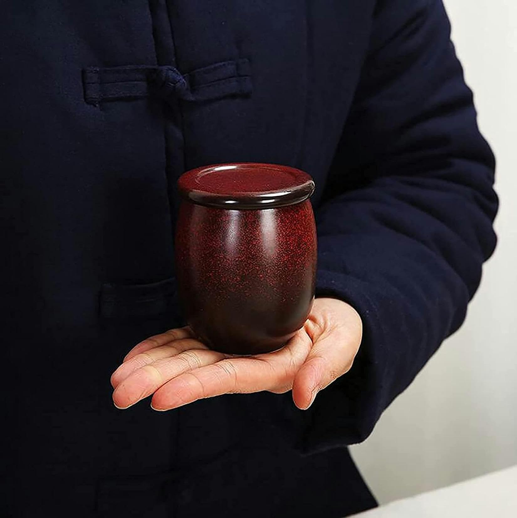 Tarro de Almacenamiento, Lata de té, Tarro de Almacenamiento Sellado de té Retro Chino, Tarro de café pequeño de cerámica, Tarro de Cocina, Tarro de Almacenamiento de alimento