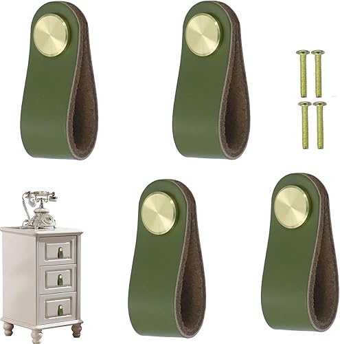Tiradores y perillas de cuero para cajones, manijas suaves para gabinetes, pomo de puerta para muebles, armarios, aparadores, manija decorativa con