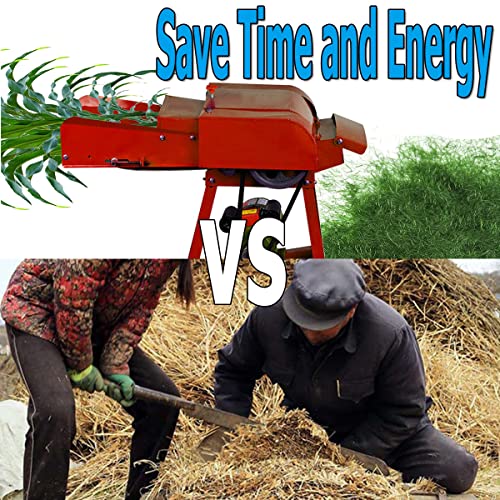 Image of TXMACHINE Lawn Mowers 800kg /h hay Cutter Machine with Miniature Circuit Breaker hay Cutter Silage Machine Electric Grass Cutter for Chaff,Corn Straw,Grass,Wheat Straw (with 2.2KW 220V Motor)