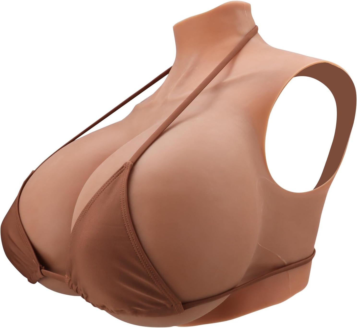 Silicone Breastplate for Stage & Performance, G K Z Cup (Fair, Nude, Brown), Used by Crossdressers & Drag Queens