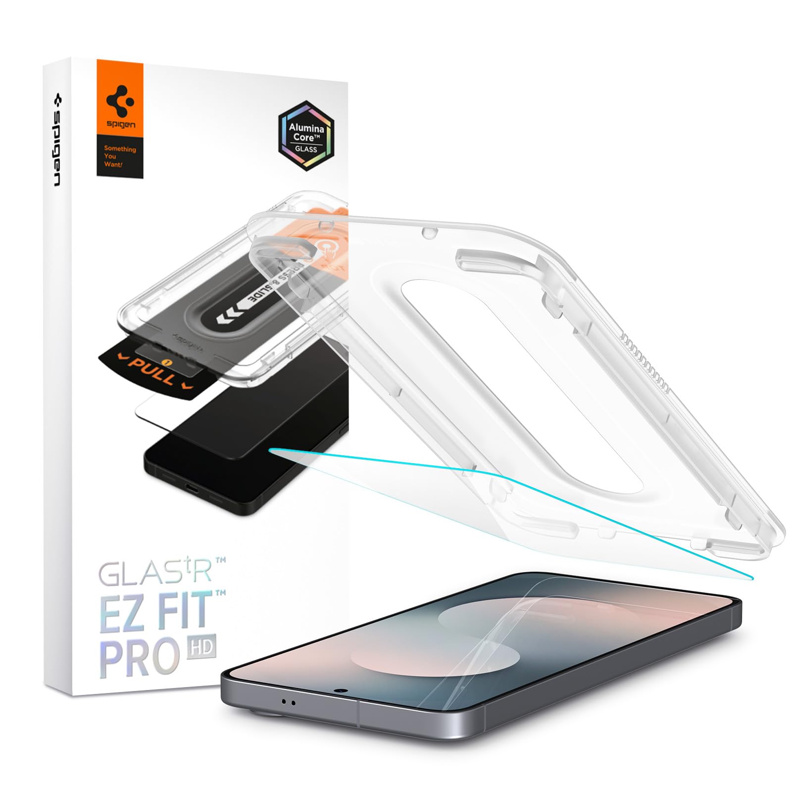 Spigen Galaxy S25 FE ile Uyumlu Kolay Kurulum Cam Ekran Koruyucu GLAS.tR EZ Fit Pro HD Şeffaf - AGL10202 (Spigen TR Garantili)
