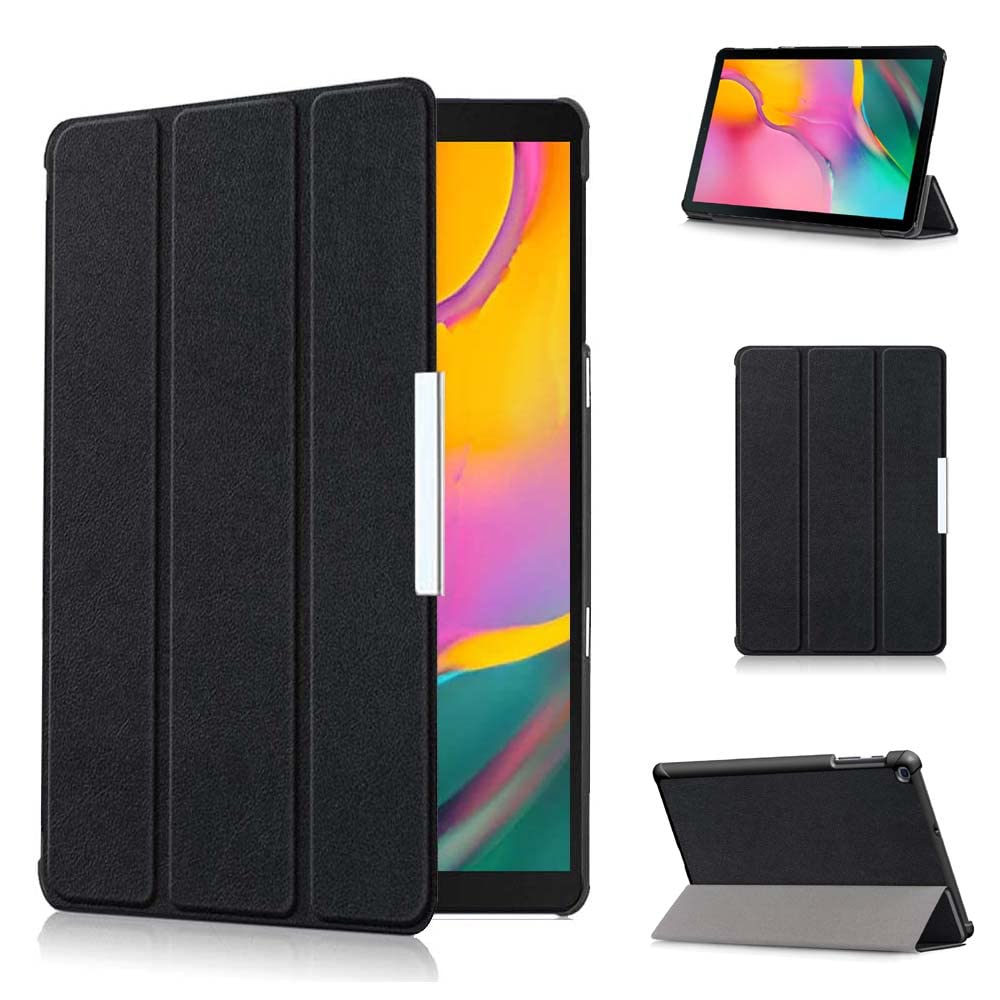 KuesnGalaxy Tab A 10.1 Case 2019 Model T510 T515 T517, Slim Lightweight Stand Case Shell Flip Folio Cover for 10.1 Inch Galaxy Tab A Tablet SM-T510 SM-T515 SM-T517 2019 Release (Black)
