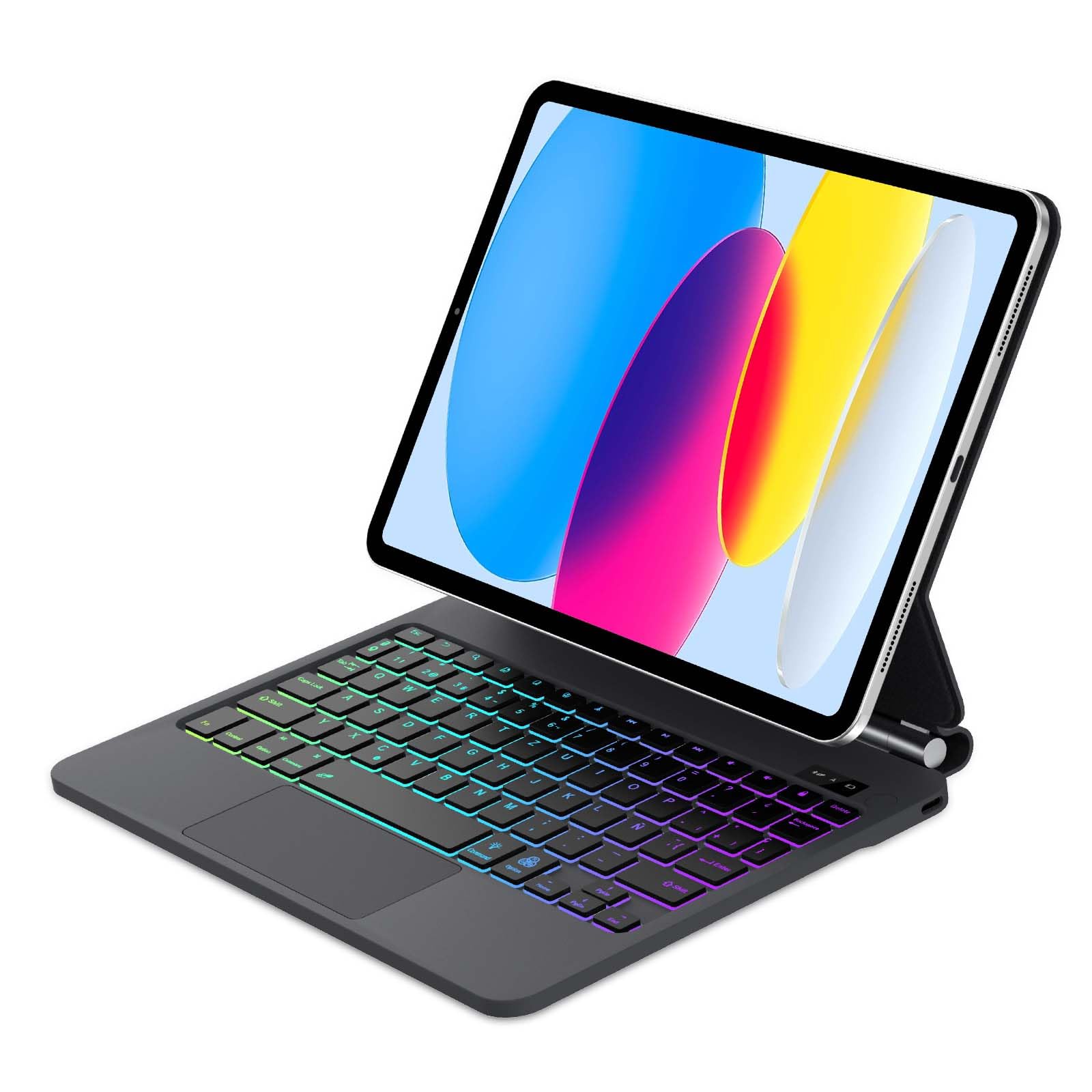 Magic Keyboard for iPad A16 11a Gen 2025/10a Gen 2022, Soporte Magnético Flotante y Panel Táctil Multitáctil de Precisión, Funda Teclado con Retroiluminado for iPad 10th/11th Gen 10.9/11 inch-Negro