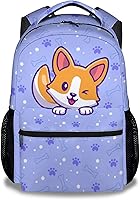 Vista 16 de Linda mochila Corgi, mochila escolar de 16 pulgadas con correas ajustables, duradera, ligera, mochila escolar