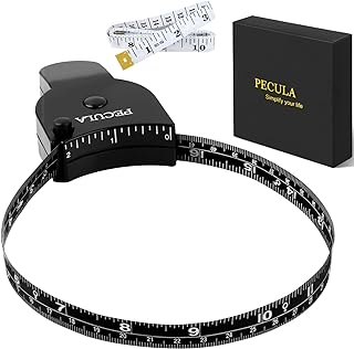 Body Measuring Tape 60 inch, Body Tape Measure, Lock Pin and Push Button Retract, Body Measurement Tape, Black