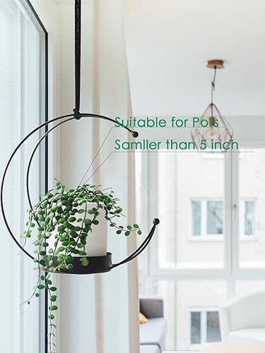 Miniatura 2 de Maceta colgante de luna para plantas de interior, colgador de plantas de interior, soporte de maceta colgante de metal para decoración de pared