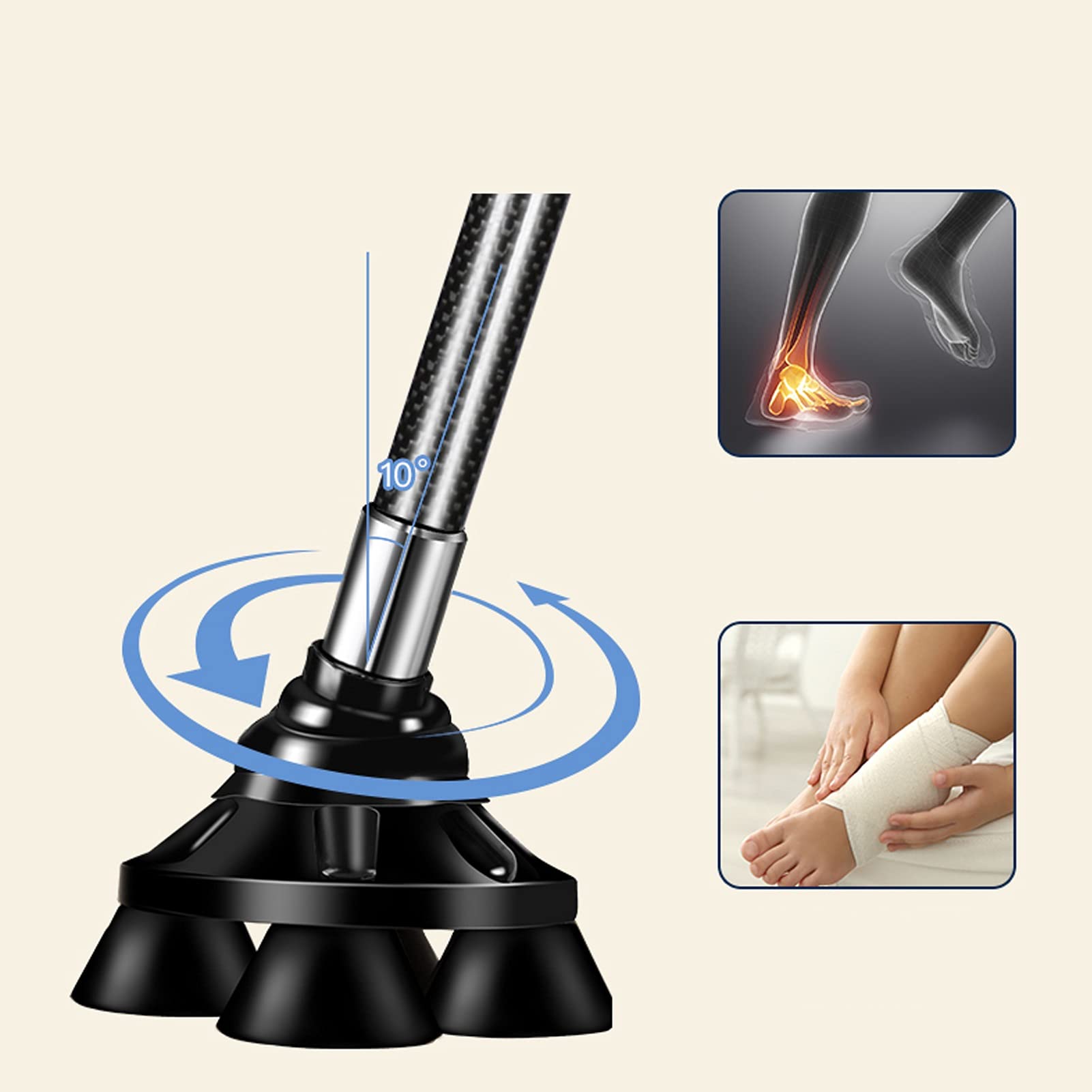 Bastón de Paseo Bastones para Mayores Bastidor con luz LED Ajustable, Mango ergonómico y Correa de muñeca Basura, bastón con muletas Antideslizantes para Hombres Ancianos