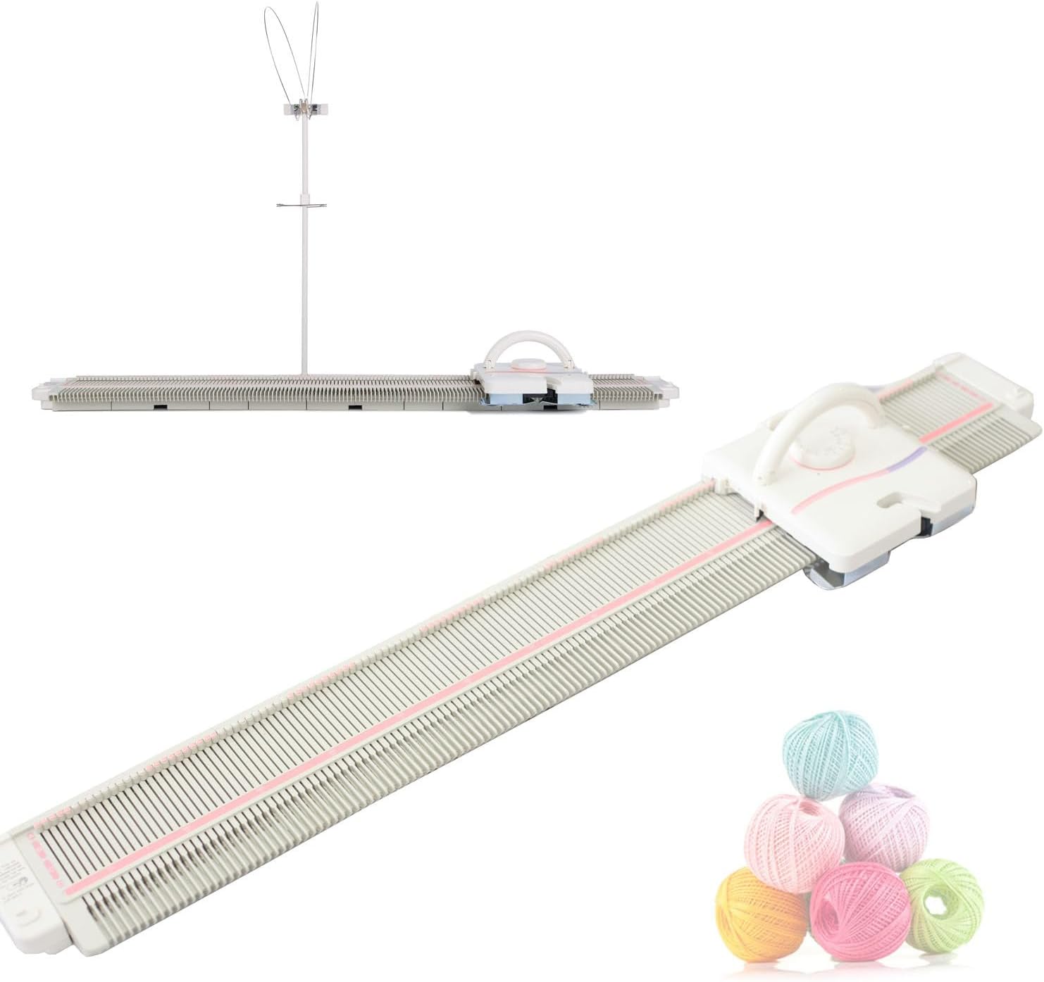 Knitting Machine and Accessories 150 Stitches Medium Thickness 6.5 mm Automatic Knitting Machine Set Plastic Knitting Machine for Home for Most Hand Knitting Yarns