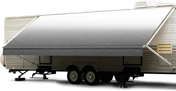 RV Awning Fabric Replacement, Heavy-Duty 18.5oz Vinyl Weatherproof Camper Awnings, Universal Outdoor Canopy for Camper, Trailer, and Motorhome Awning Replacement, Black Fade, 12'(11'2" Fabric)