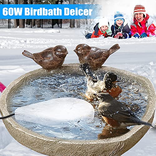 Rrrpio Bird Bath Heater For Outdoors In Winter,Upgrade Waterproof Birdbaths Deicer With Thermostatically Controlled Water Heated Birdbaths Pond De-Icer For Yard, Garden,Patio #TOP3