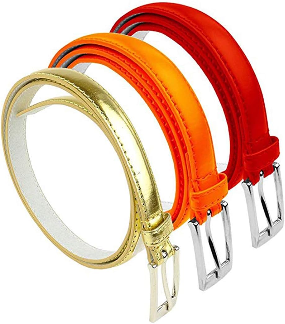 Belle Donne Belt Women, Skinny Dress Belt, Silver Polished Buckle, For Womens Clothes and Fine Dresses, Classy Style