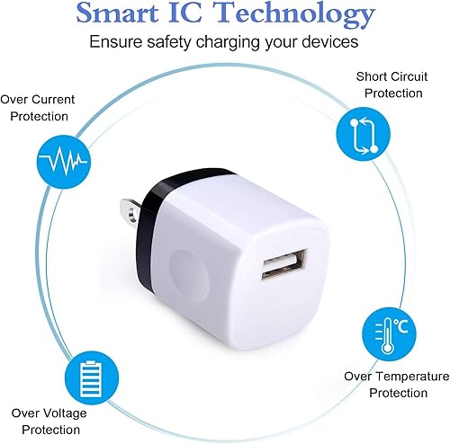 Miniatura 4 de Enchufe de pared USB de un solo puerto, paquete de 5 unidades de 1A5 V, adaptador de corriente para iPhone 15 14 13 12 11 XS XR X 8 Plus, iPad,