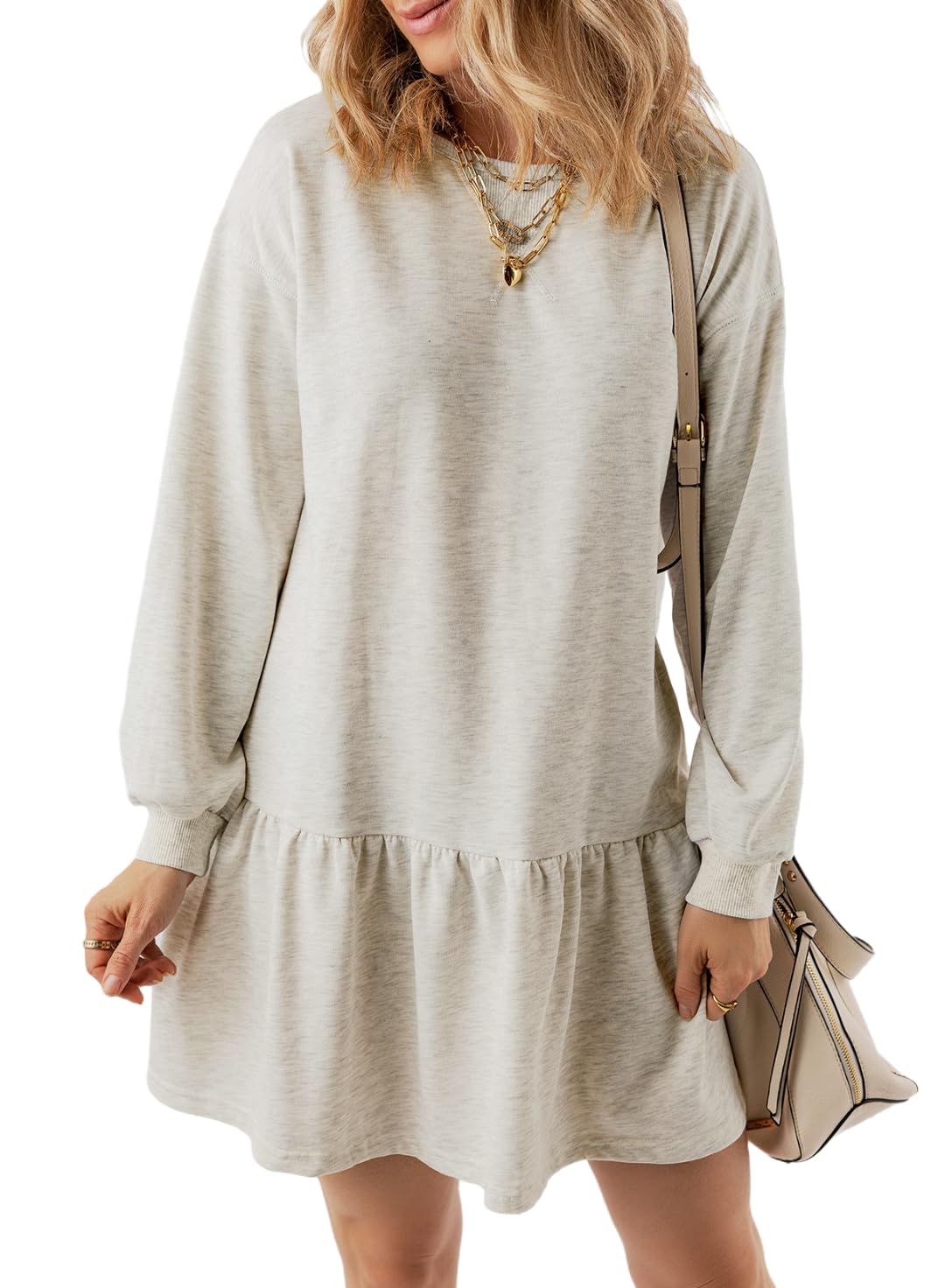 BLENCOT Rib Knit Patchwork Mini Dress