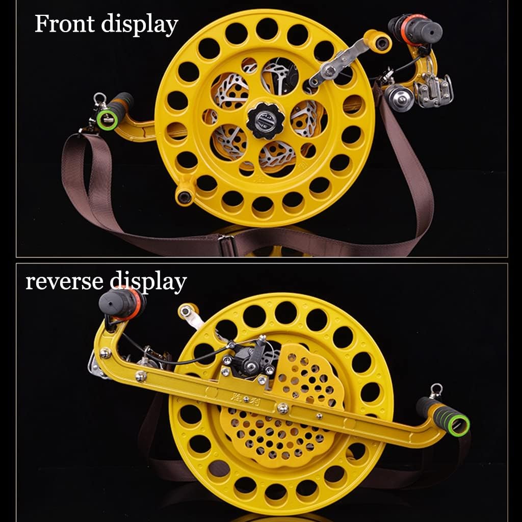 Kite Reel Winder, Kite Line Winder, Wind Spinner, Lock Function Outdoor, Kite String Wheel Holder, Kite Flying Accessories (Yellow 32cm)