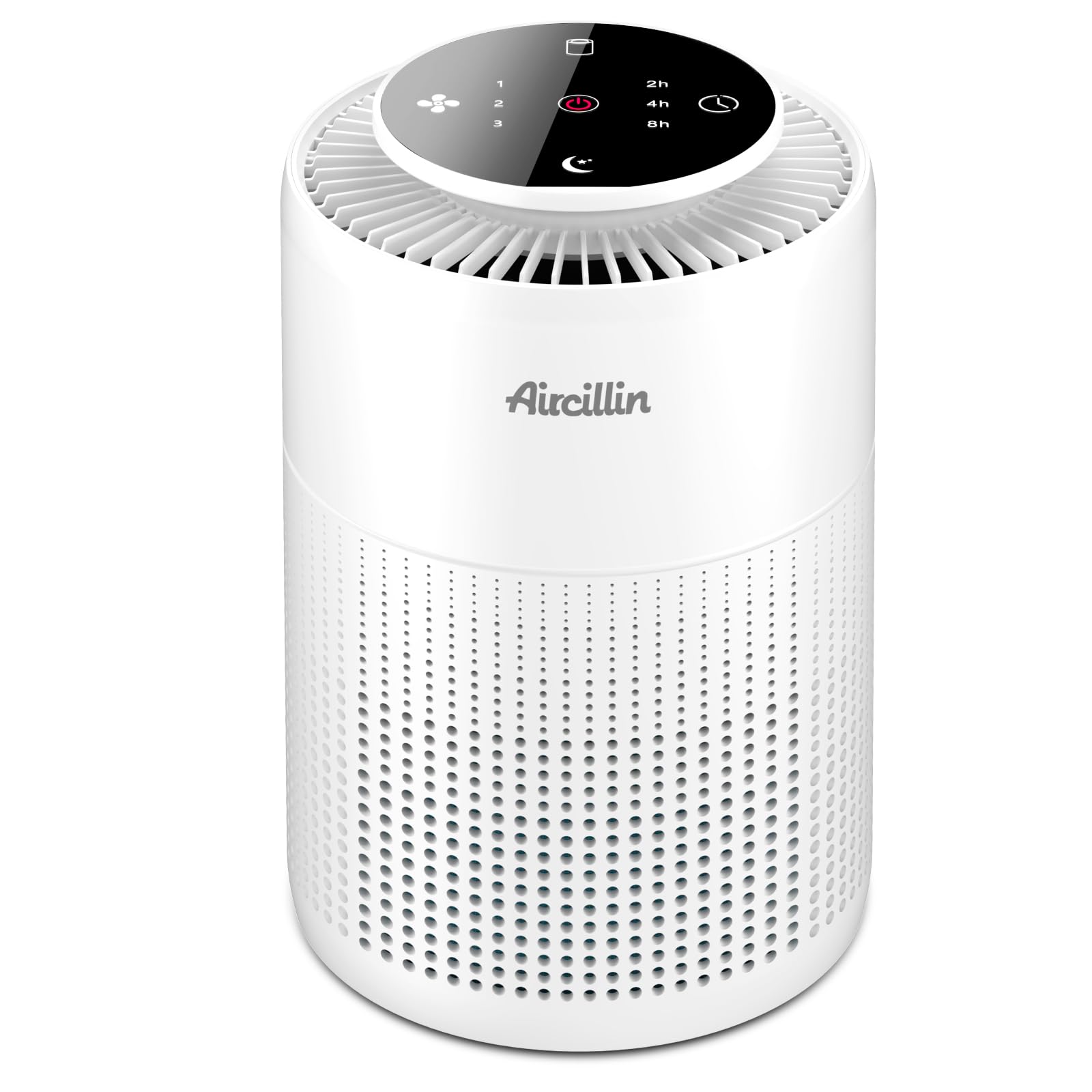Aircillin Purificatore d'Aria con Filtro HEPA, Silenzioso 23 dB, 6W, AP070B | 3 Velocità, Purificatore Aria per Allergie Può Rimuovere Il 99,97% di Polvere, Polline, Fumo, Timer, Luce notturna