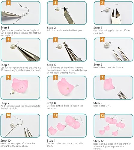 Miniatura 4 de SUNNYCLUE 1 caja de 10 pares de aretes colgantes de acrílico esmerilado de flores de lirio de cala, kits de fabricación de aretes de perlas de