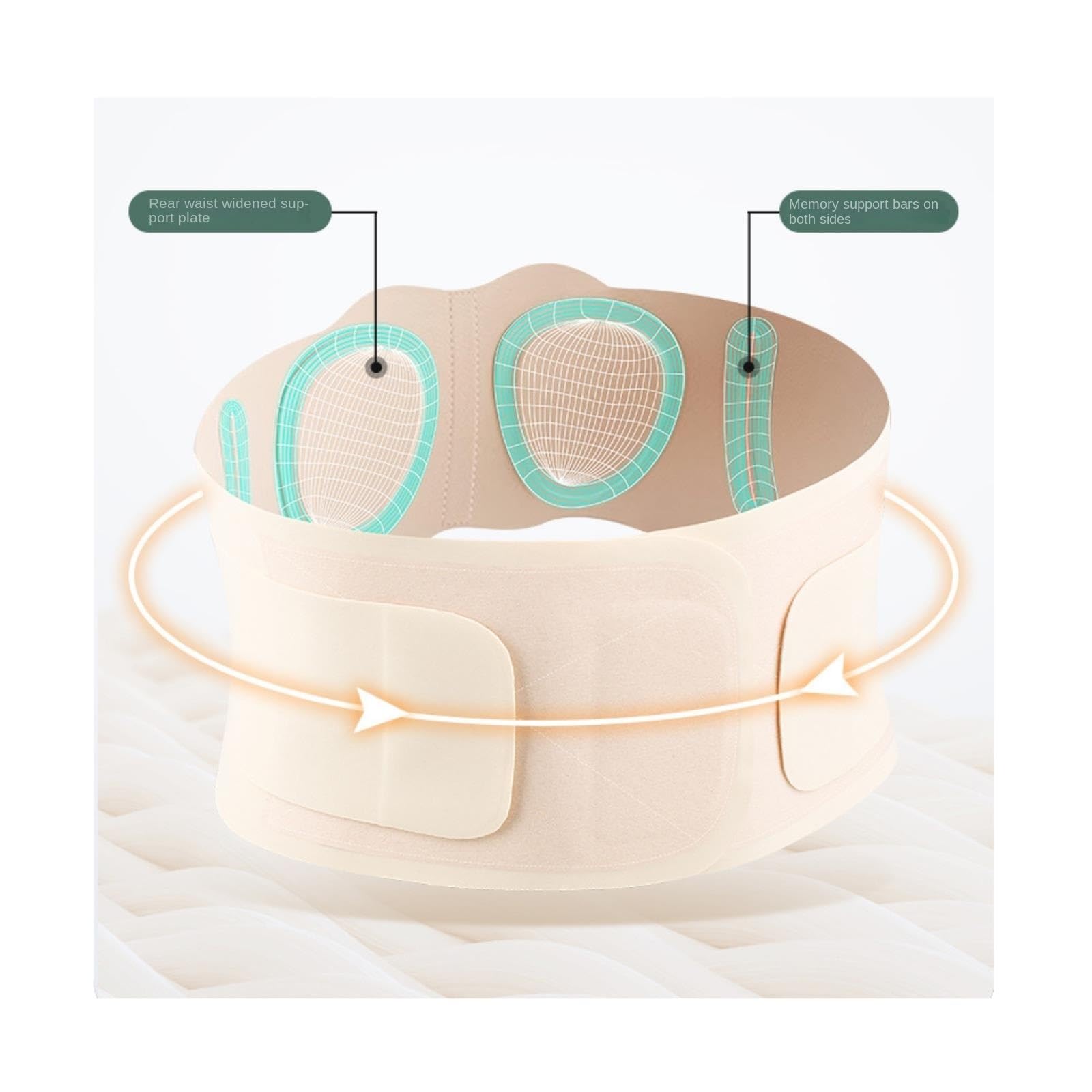 Fascia Lombare Cintura di Supporto Lombare Leggera E Traspirante for Lo Sport Cintura Schiena(Beige,M)