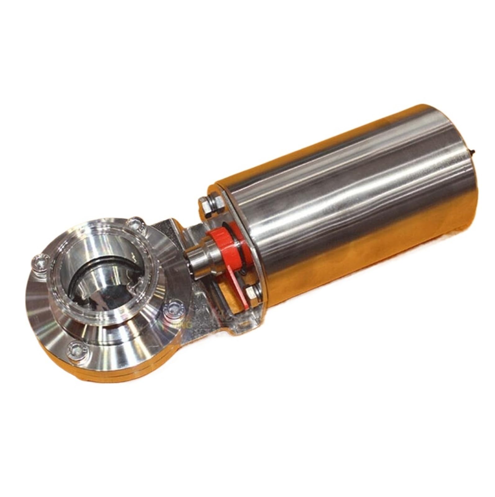 Vanne papillon pneumatique 25x50.5mm en acier inoxydable 304 pour tuyauterie