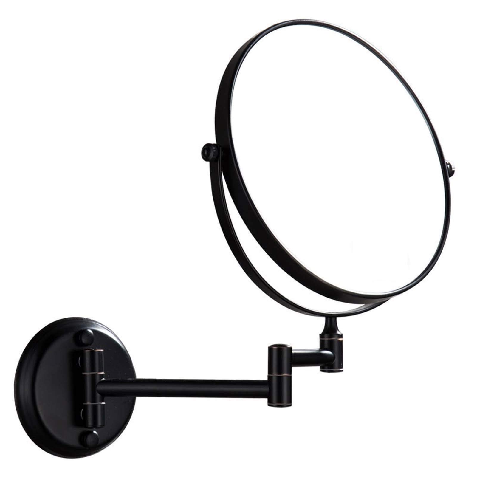 Specchio da Parete Specchio cosmetico da Viaggio Specchio Piatto HD Specchio per Trucco Rotondo Rotazione a 360 Gradi per la rasatura del Trucco
