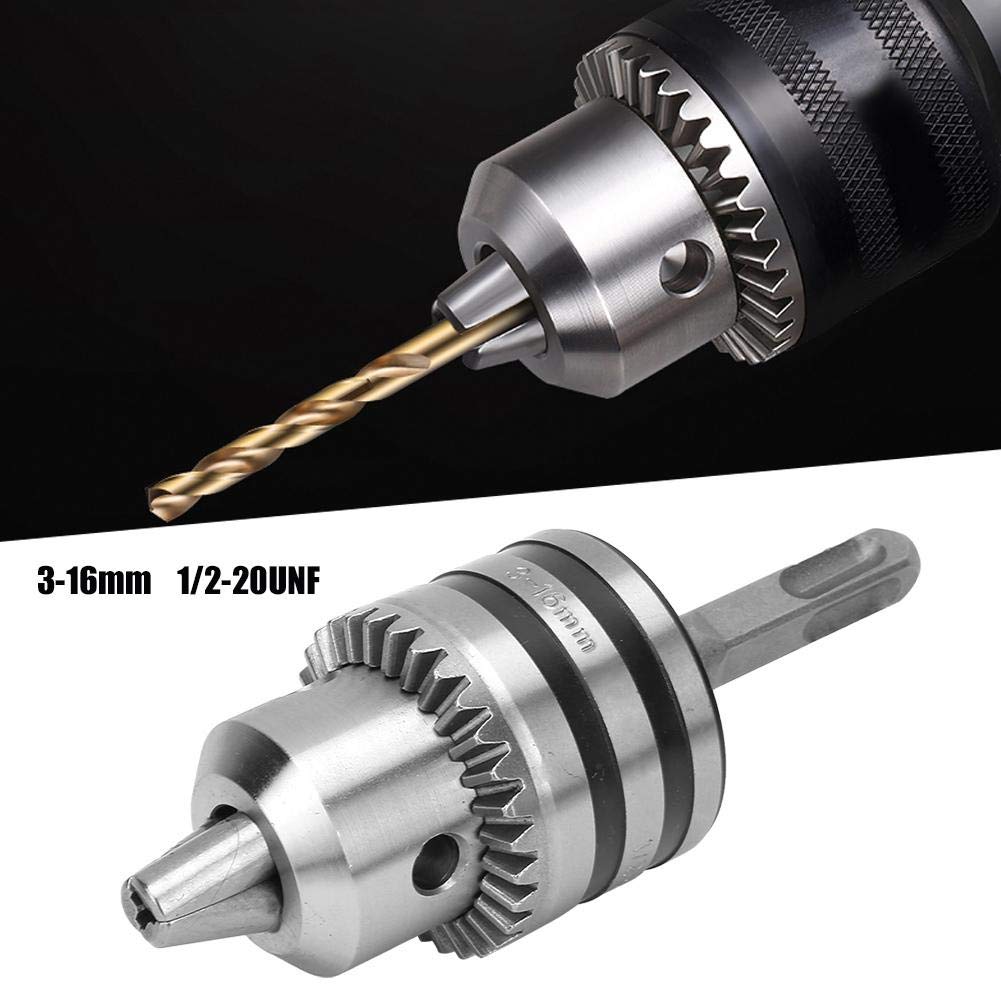 3.0-16MM 1/2-20UNF Bohrfutter-Adapter-Kit, UNF-Schlüsseltyp Elektrisches Bohrfutter mit SDS-Elektrohammer-Vierkantschaft-Adapter