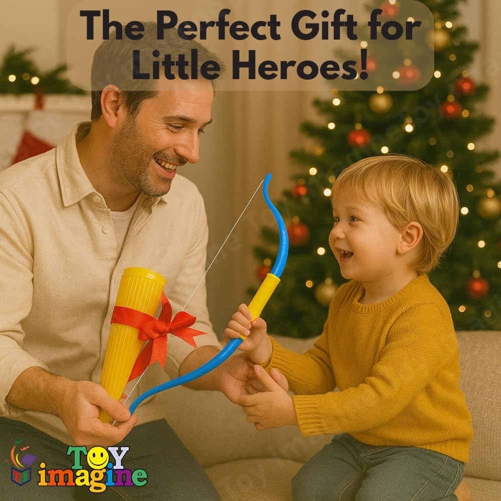 Toy Imagine™ Super Archery Bow and Arrow Set for Kids | Indoor Outdoor Archery Game with 5 Suction Tip Arrows | Boys Toys Age 6-14 Years | Action Adventure Shooting Game Toy - Image 6 thumbnail
