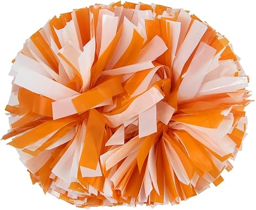 2 pompones de plástico para animadoras con mango de bastón para niños y adultos, para animar a fiestas de espíritu de equipo deportivo