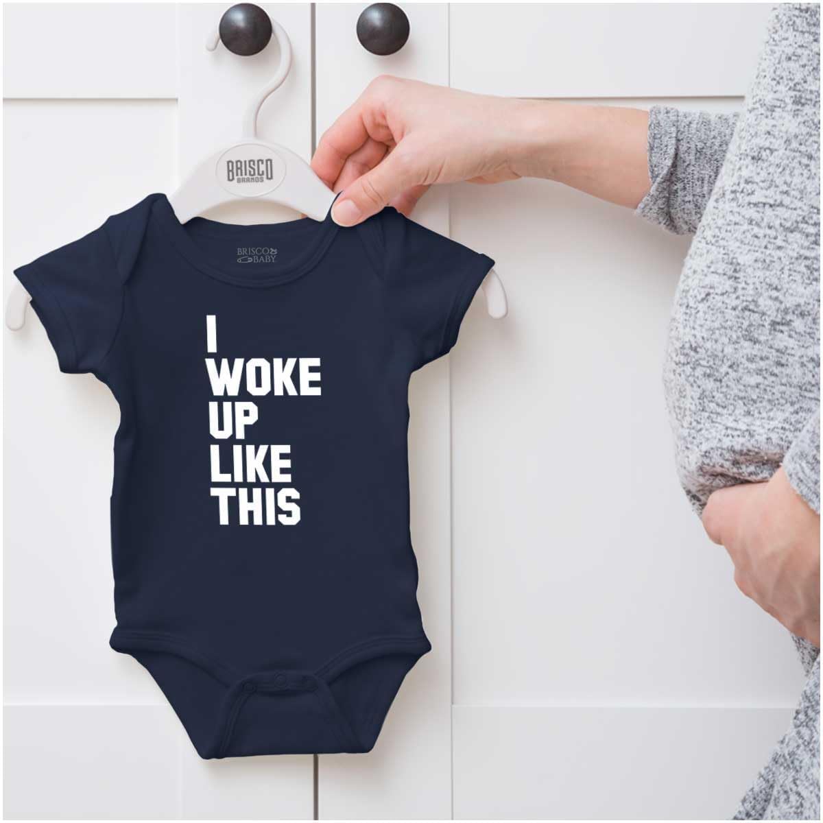 Brisco Brands I Woke Up Like This Sleepy Naptime Baby Romper Boys or Girls