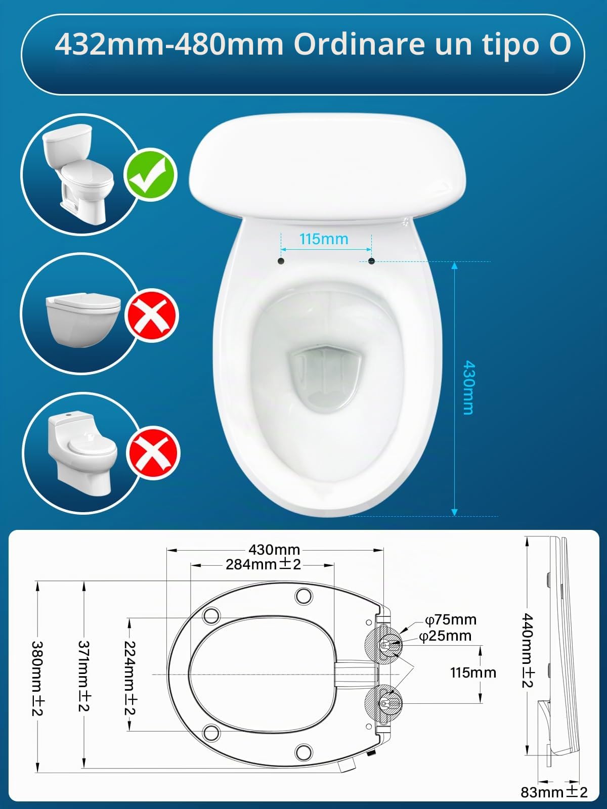 YEAUPE PRO - Sedile WC con chiusura rallentata e bidet, universale, ovale, bianco, non elettrico, con doppi ugelli autopulenti, schienale separato e pulizia femmina (ovale bianco)