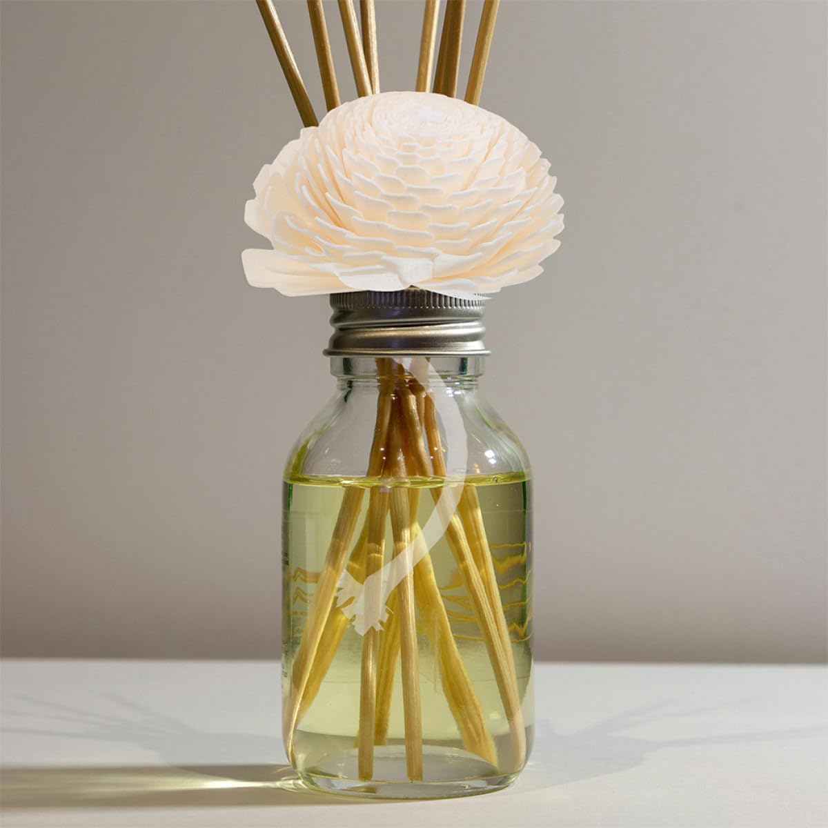 MAGICLULU Diffuseur de Parfum 2pcs Tête de Fleur en Corde de Coton Beige, Diffuseur D'huiles Essentielles Léger et Élégant pour Décoration de Voiture ou Intérieur