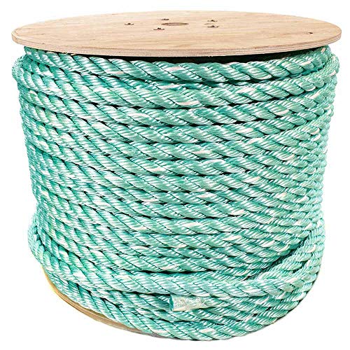 West Coast Paracord Twisted 3 Strand Polypropylene Rope (Cobalt Blue, 1 Inch, 600 Feet) - Waterproof and Floats in Water