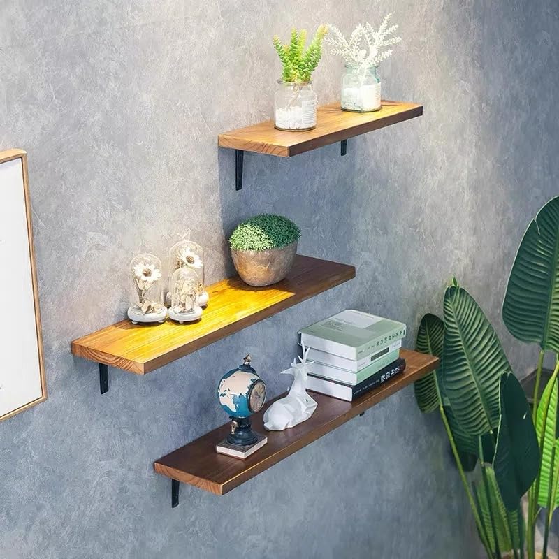 Miniatura 3 de Estantes flotantes, estantes de madera para decoración de plantas de pared, estantes de almacenamiento de libros para dormitorio, sala de estar