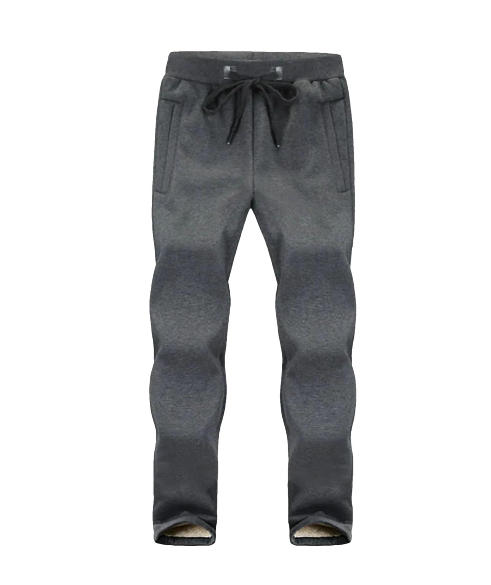 Pantalones cálidos de invierno para hombre, de forro polar, gruesos, con cremallera, pantalones de chándal