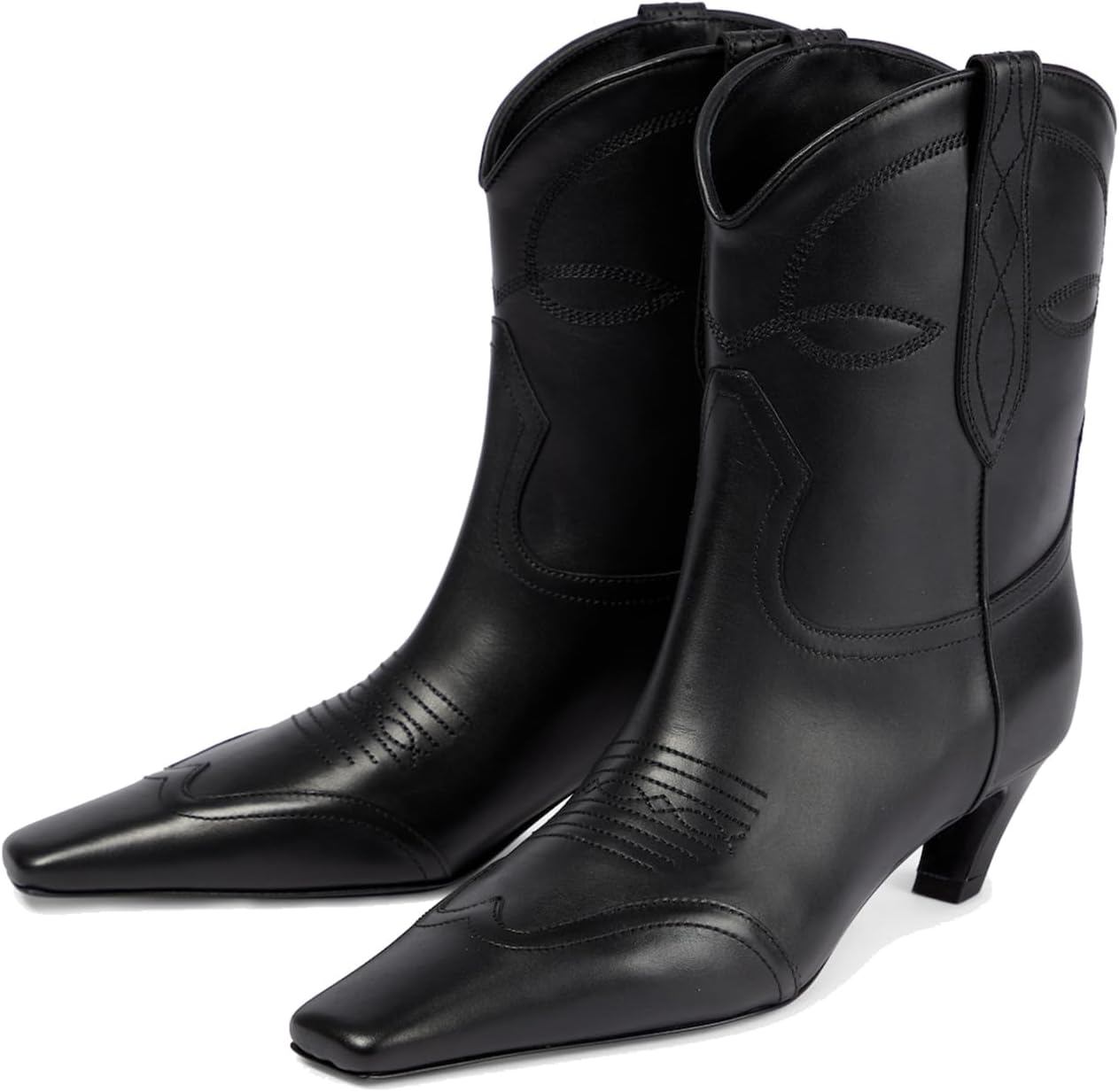 Cowboy Ankle Suede Boots For Women Kitten Heel Embroidery Chelsea Short Boots Fashion Low Heel Riding Short Bootie