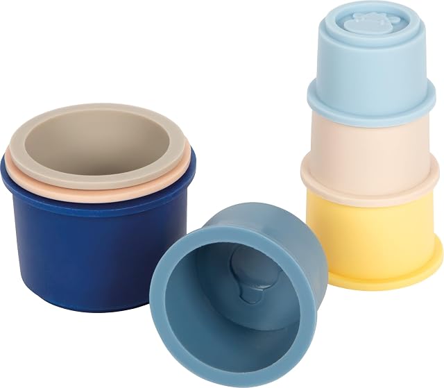 Small Foot Vasos apilables de Silicona, 7 uds., sin BPA, Motivos de Animales, Desde 1 año, 12754