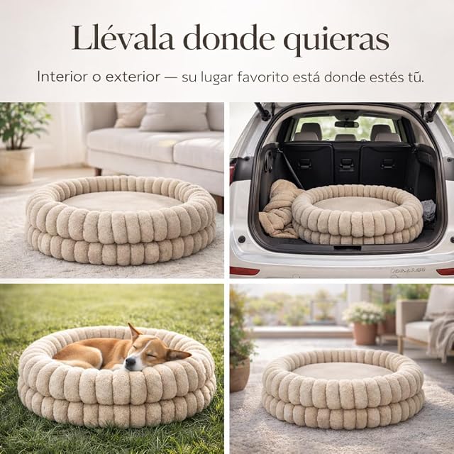 Foto 6 de 7 de Freedog Cama Muffin Beige 76x76x18cm - Cama Perro - Cama para Perros