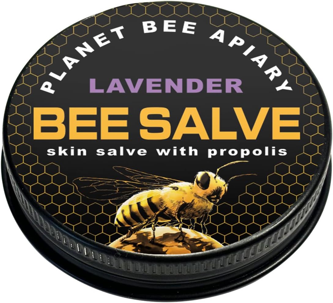 LAVENDER BEE SALVE 1oz – Beeswax & Propolis Skin Moisturizer – All Natural, Small Batch