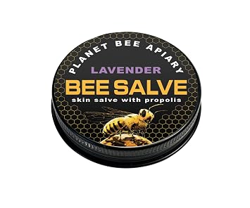 LAVENDER BEE SALVE 1 oz, Pack of 2 Beeswax & Propolis Skin Moisturizer All Natural, Small Batch