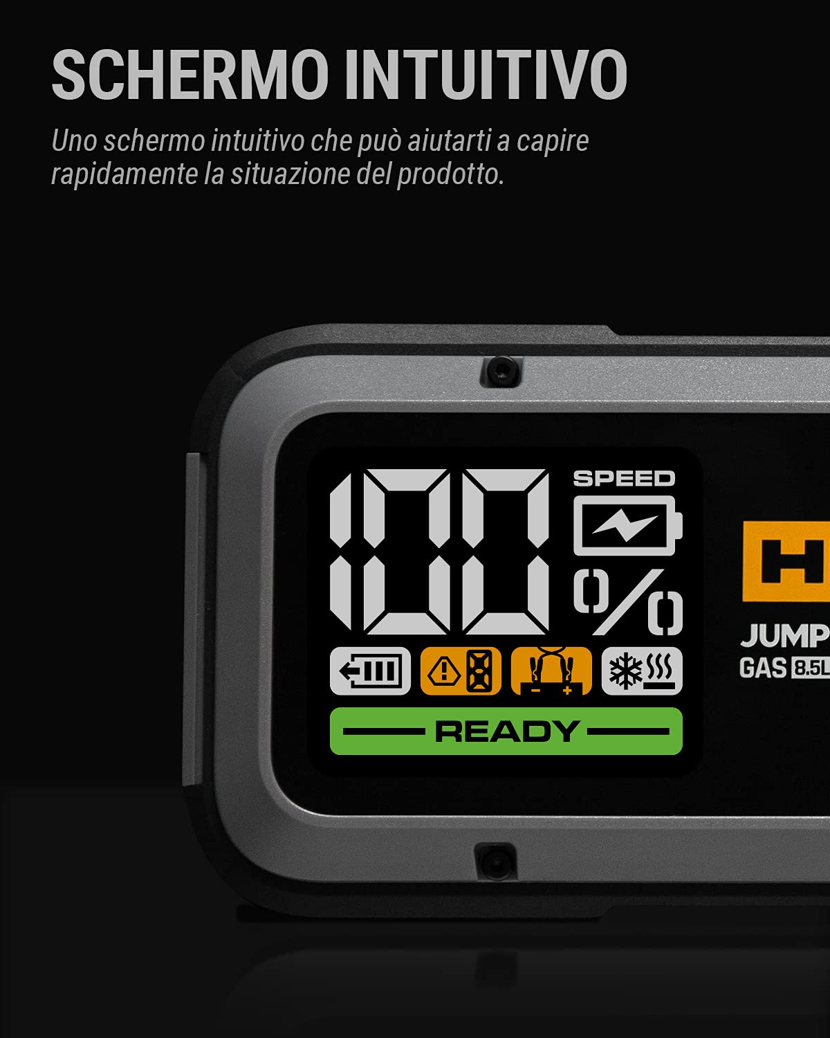 HULKMAN Alpha 85S Avviatore Batteria Auto 2000A 20000mAh Portatile Booster Avviamento Auto Professionale per 8,5L Benzina e 6L Diesel Motori con Carica Rapida 65W Batteria al Litio e -40℉ Start Tech