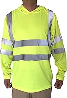 Vista 2 de Hi Vis - Camiseta de alta visibilidad de manga larga para trabajo de construcción, camisetas reflectantes con capucha
