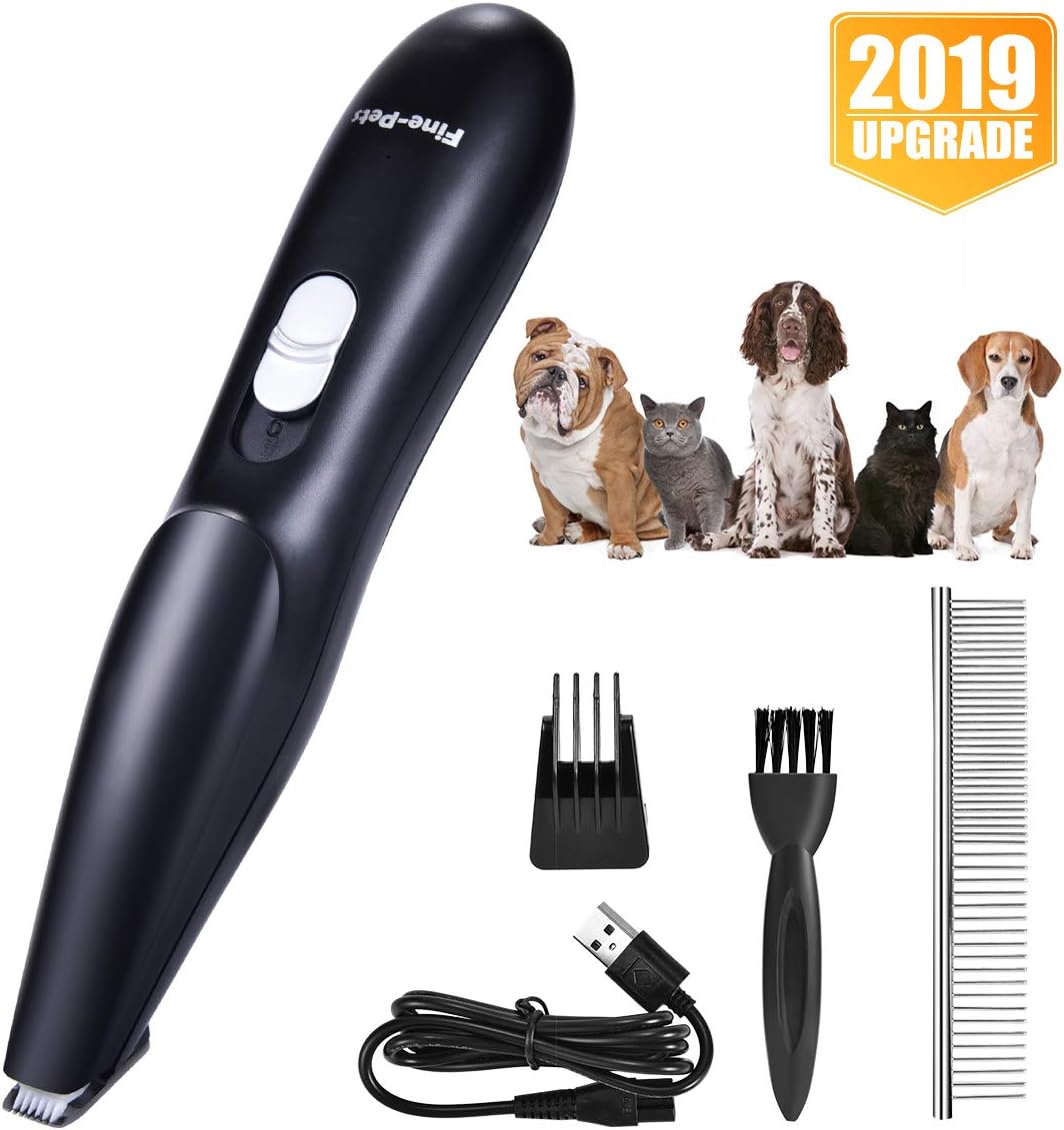 VISSON Dog Clippers Grooming Kit for Small Dogs Cats - Professional Pet Hair Trimmers - USB Rechargeable Low Noise Electric Clippers for…