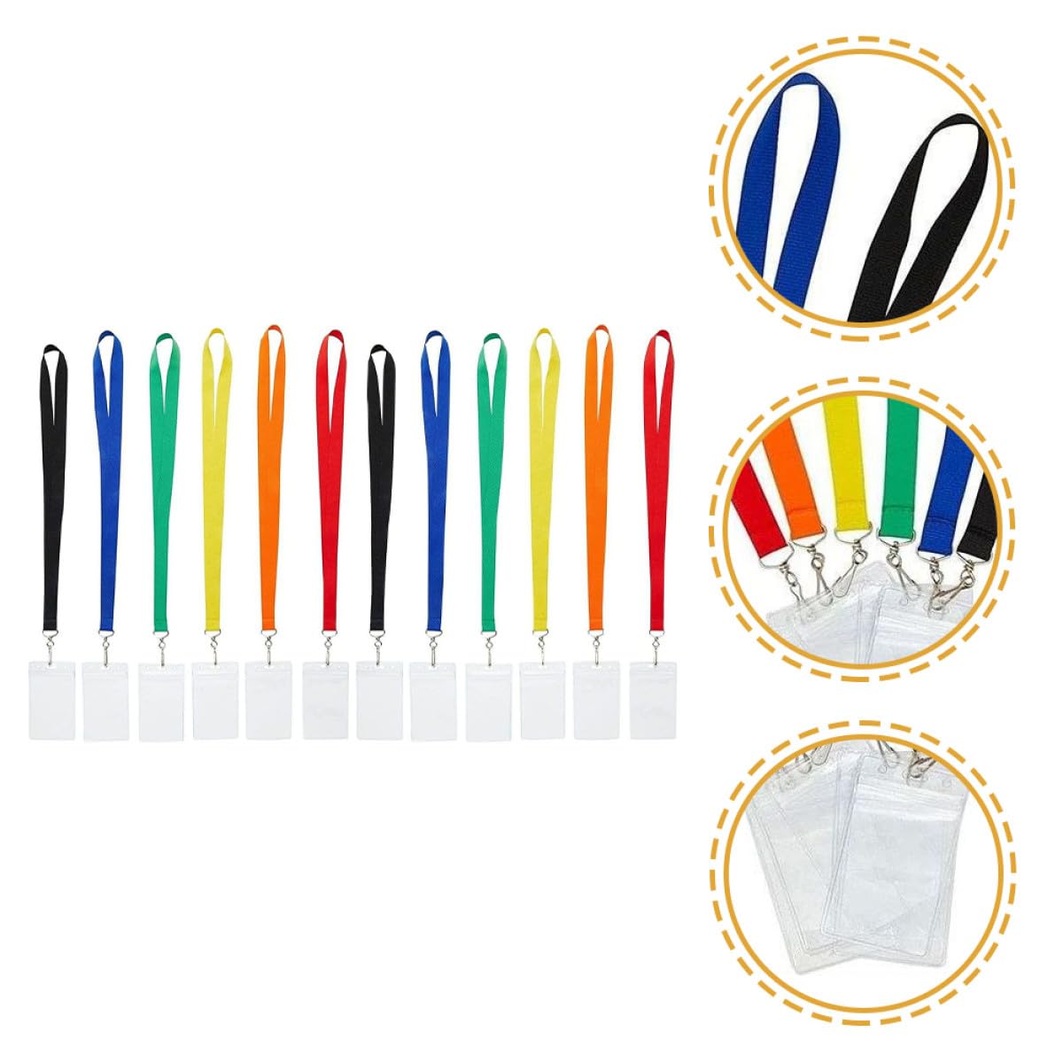 Housoutil 2 Sätze Zertifikat Lanyard Set Abzeichenhalter ID-Inhaber Lanyard mit ID-Halter Schlüsselbandhalter Durchsichtiger Kartenhalter für Schlüsselband Plastikverteidiger PVC