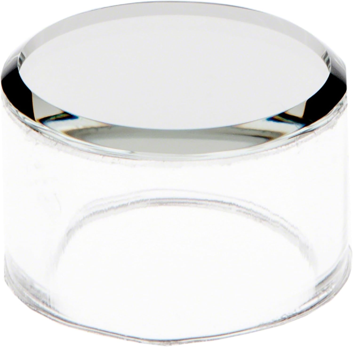 Plymor Clear Acrylic Cylinder Display Riser with Mirror Top, 3" H x 3" D (2 Pack)