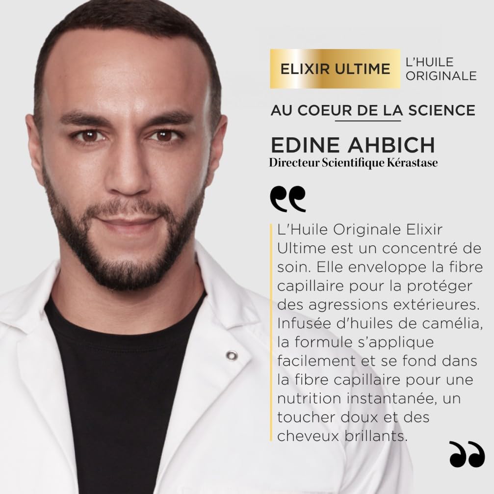 KÉRASTASE Nutritive & Élixir Ultime, Routine Nourrissante & Sublimatrice pour Cheveux Secs et Épais, Shampoing Bain Satin Riche (250 ml) + Huile Originale Rechargeable (75 ml)