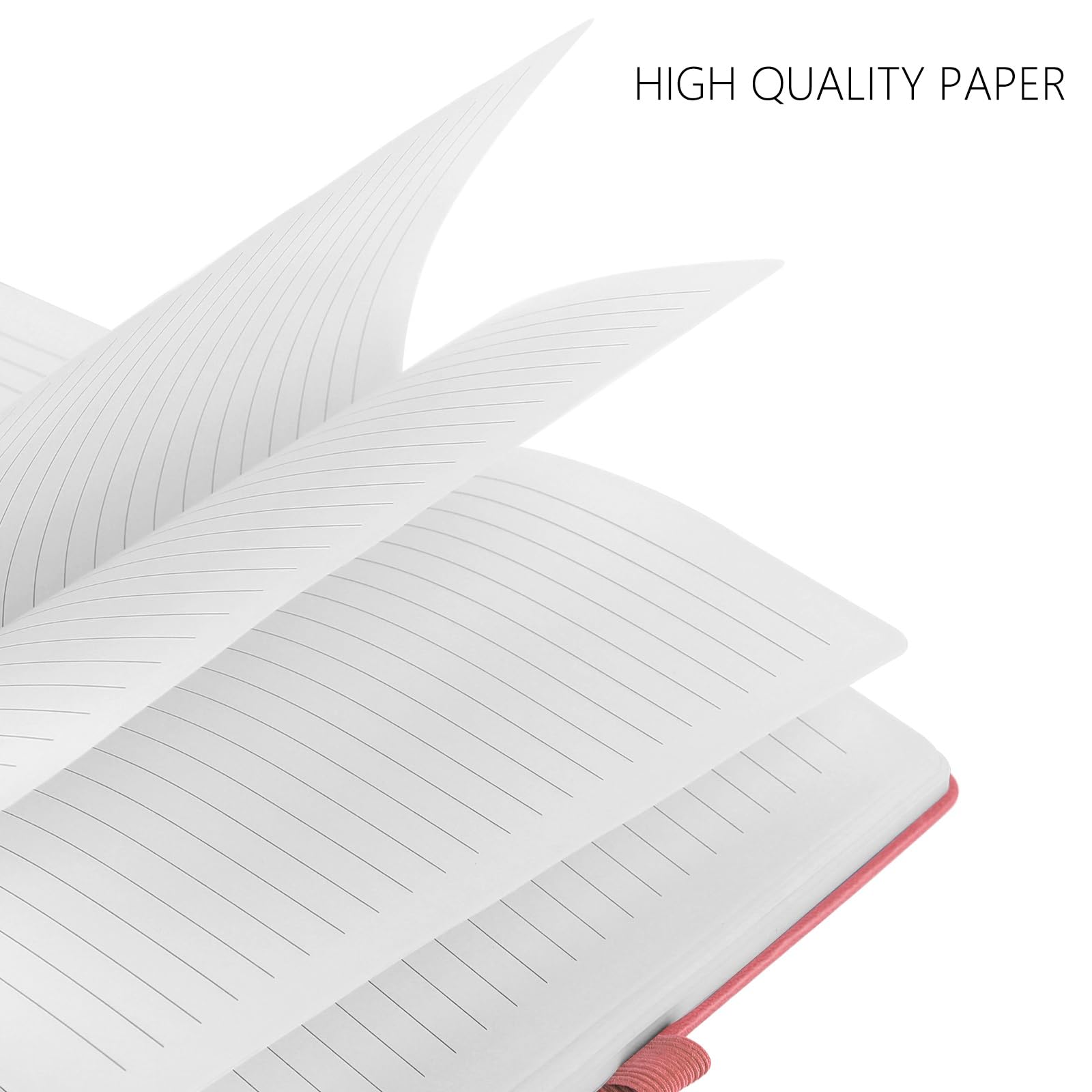 YIEO Notebook A5, 2 Pack Hardback Journal Notebook with 398 Lined Pages 80 GSM Leather Notepad with Bookmark - Image 3