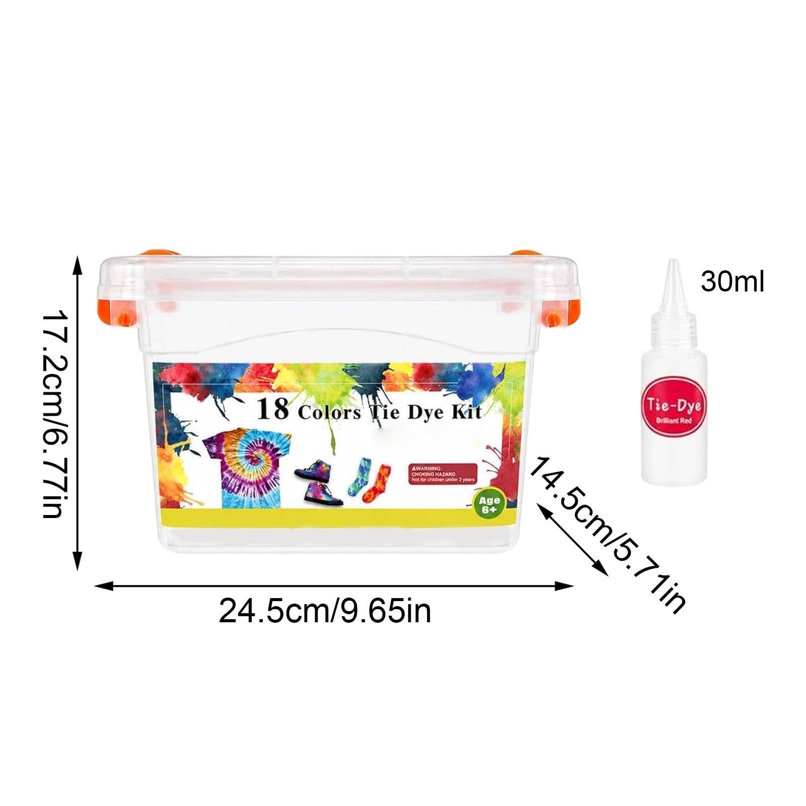 Kits de teñido anudado: 18 colores caseros creativos resistentes a la | Kits de teñido anudado de tela de 24,5 x 17,2 x 14,5 cm para adultos, mujeres y hombres, camisa con capucha