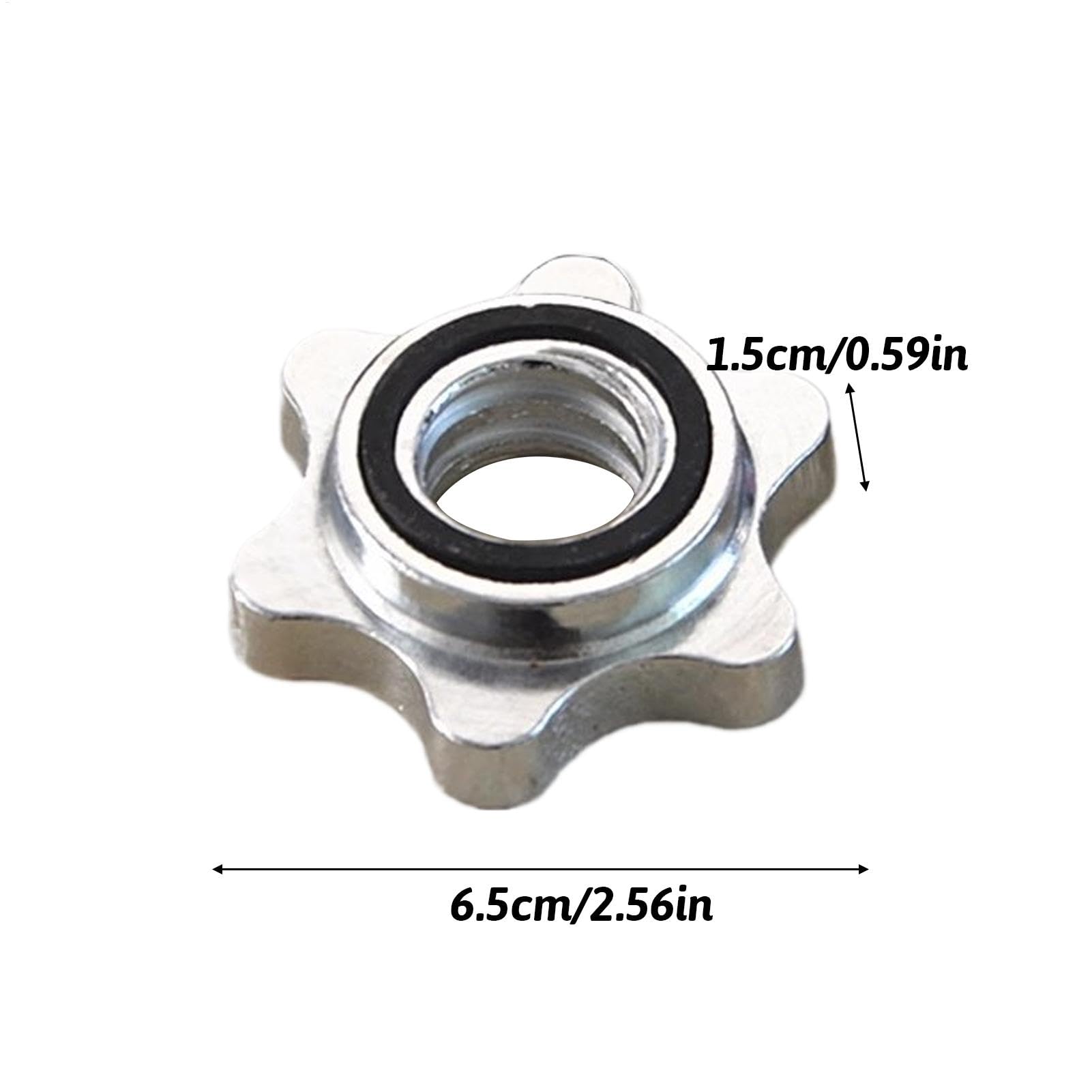 Lot de 2 colliers de serrage pour haltères avec écrou hexagonal pour haltères, capuchons d'haltères en fonte, remplacement de pince à vis pour levage