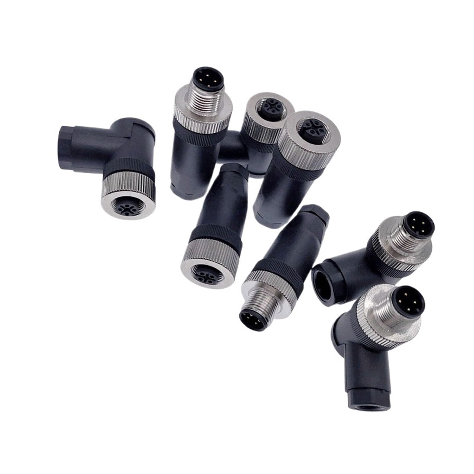 10PCS M12 A-Code 4/5Pin Wasserdichter Steckverbinder Stecker + Buchse Gewindesatz