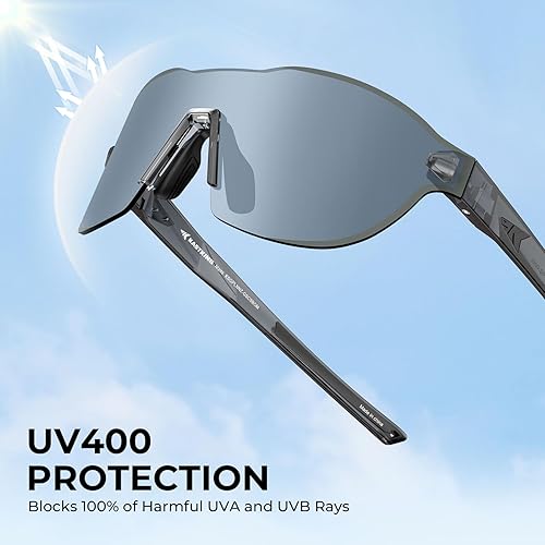 Miniatura 6 de KastKing Nizini - Lentes de sol deportivos polarizados para hombres y mujeres, diseño envolvente sin marco, protección UV400 para pesca, correr,